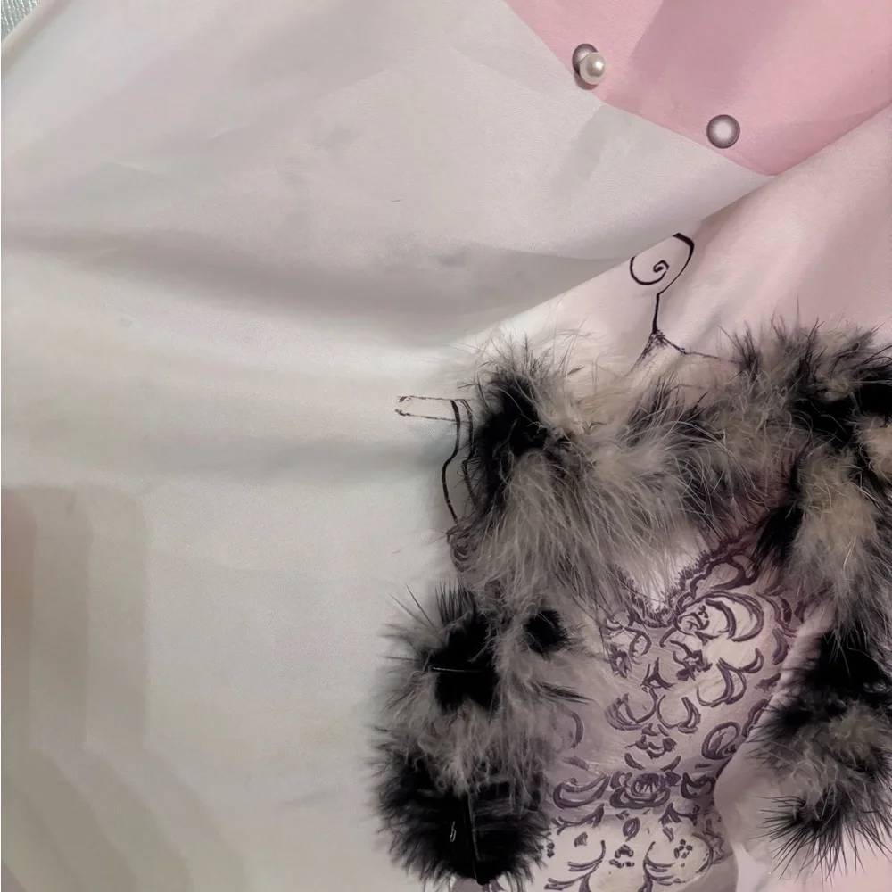 Elegant Fashion Shower Curtain - Pink and Black - Picture 8 of 9